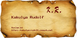Kakulya Rudolf névjegykártya